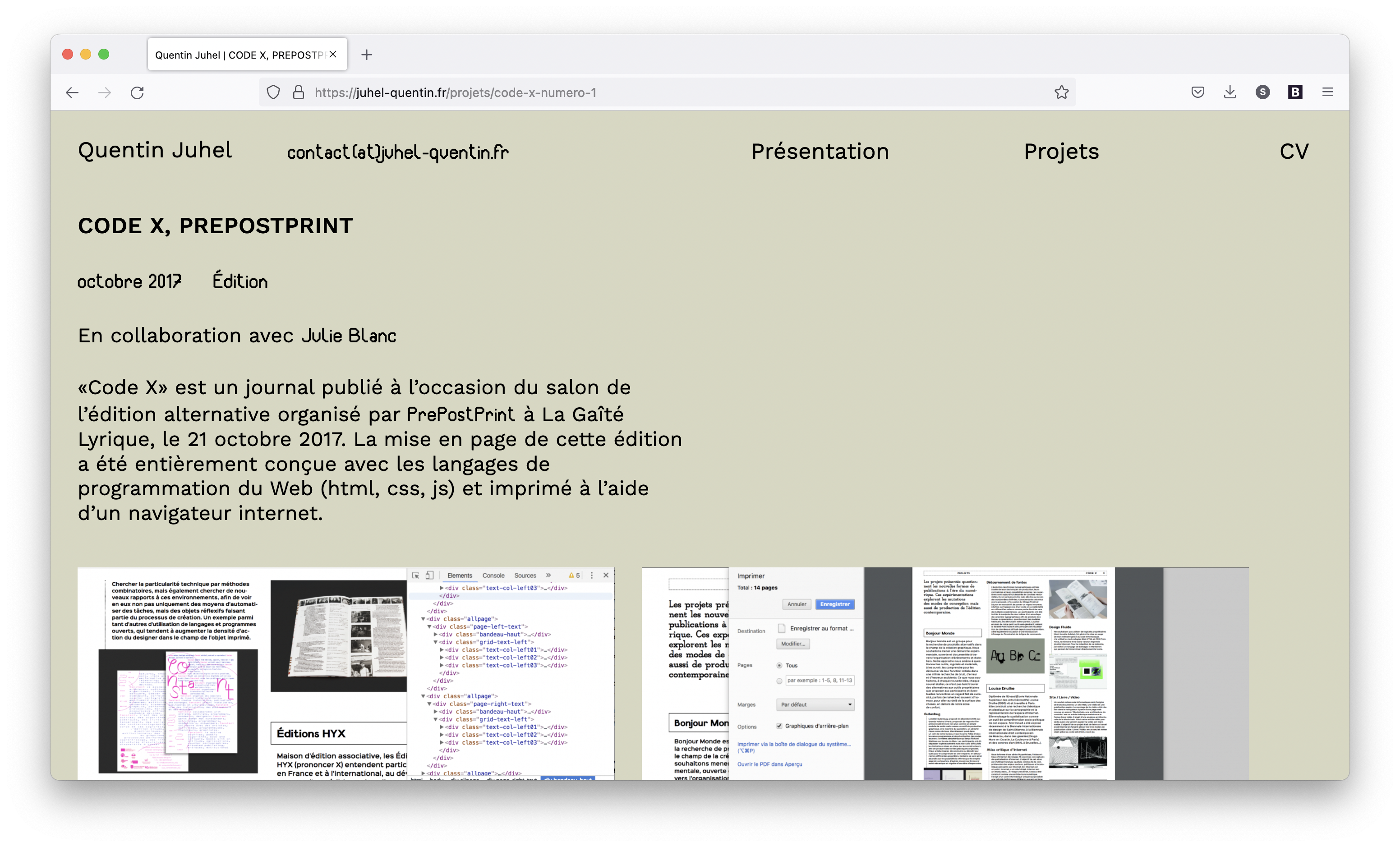 A screenshot of the web-to-print publication Code X